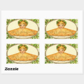 ヴィンテージの女の子ポップ・アートのはクリスマスパイで驚く 長方形シール (シート)