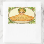 ヴィンテージの女の子ポップ・アートのはクリスマスパイで驚く 長方形シール (バッグ)