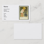 ヴィンテージの女の子及びスコットランドテリアの名刺 名刺 (正面/裏面)