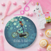 ヴィンテージの女の子 – お茶に乗る  ペーパープレート (パーティー)