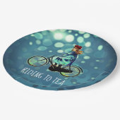 ヴィンテージの女の子 – お茶に乗る  ペーパープレート (アングル)