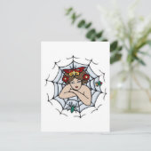 ヴィンテージの女の子 – スパイダーウェブのタトゥーアート ポストカード (スタンド正面)