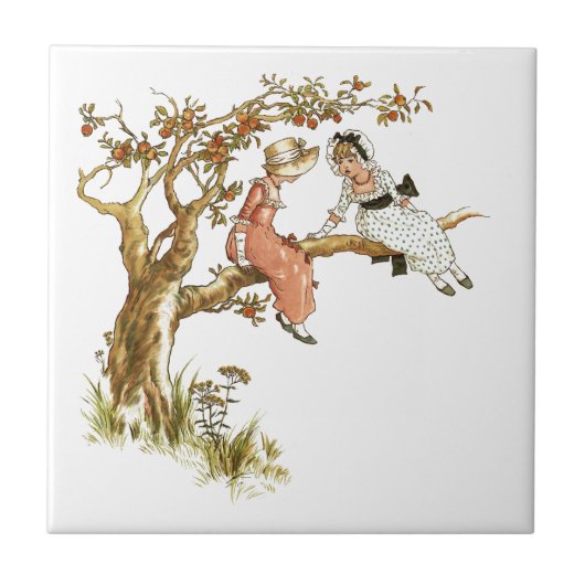 ヴィンテージの女の子 タイル (正面)