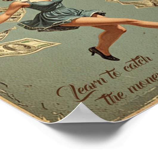 ヴィンテージの女の子 ポスター (角)