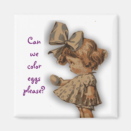 ヴィンテージの女の子 マグネット (正面)