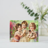 ヴィンテージの女の最高の子の友だち ポストカード (スタンド正面)