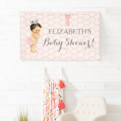 ヴィンテージの女の赤ちゃんのピンクの白及び灰色 横断幕 (インサイチュ)