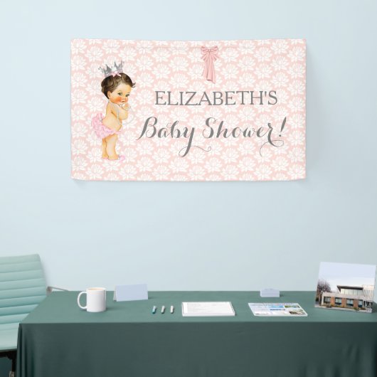 ヴィンテージの女の赤ちゃんのピンクの白及び灰色 横断幕 (トレードショー)