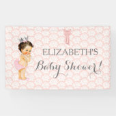 ヴィンテージの女の赤ちゃんのピンクの白及び灰色 横断幕 (横)