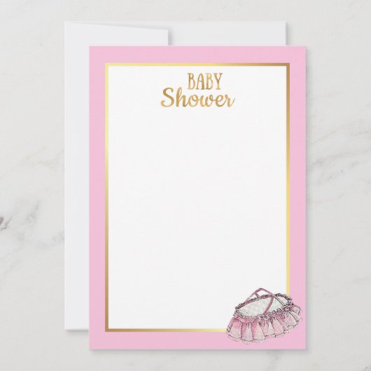 ヴィンテージの女の赤ちゃんのプリンセスのベビーシャワーの招待状 招待状 (裏面)