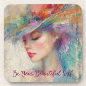 ヴィンテージの女は美しい コースター (正面)