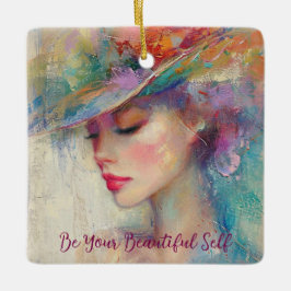 ヴィンテージの女は美しい セラミックオーナメント