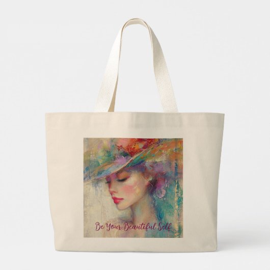 ヴィンテージの女は美しい ラージトートバッグ (裏面)