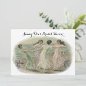 ヴィンテージの女友達ブライダルシャワー招待状 招待状 (スタンド正面)