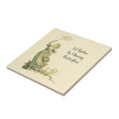 ヴィンテージの女性が蝶を追いかける タイル (側面)