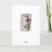 ヴィンテージの女性と子供のクリスマスカード シーズンカード (裏面)