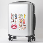 ヴィンテージの女性と手と唇のプランナーステッカー シール (スーツケース)