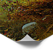 ヴィンテージの女性と森の黒犬 ポスター (角)