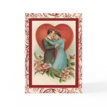 ヴィンテージの女性と男性のバレンタインハート