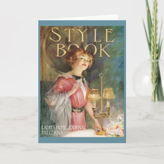 ヴィンテージの女性によってはジャーナル挨拶状が家へ帰ります カード (正面)