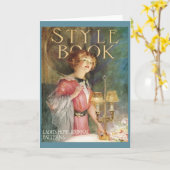 ヴィンテージの女性によってはジャーナル挨拶状が家へ帰ります カード (黄色い花)