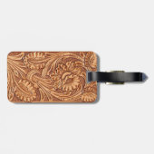 ヴィンテージの女性のカーボーイのファッションの南西革 ラゲッジタグ (裏面横)