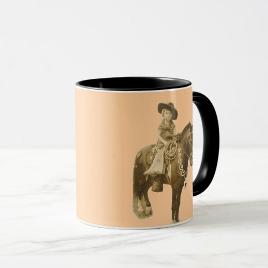 ヴィンテージの女性のカーボーイのマグ マグカップ (正面右)