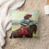 ヴィンテージの女性のカーボーイの枕"地平線の目" クッション (ブランケット)