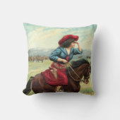 ヴィンテージの女性のカーボーイの枕"地平線の目" クッション (正面)