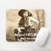 ヴィンテージの女性のカーボーイの"私はお尻"のマウスパッド蹴ります マウスパッド (マウス)