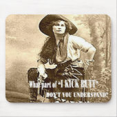 ヴィンテージの女性のカーボーイの"私はお尻"のマウスパッド蹴ります マウスパッド (正面)