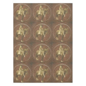 ヴィンテージの女性のカーボーイ テーブルクロス (正面)