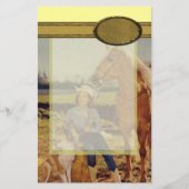 ヴィンテージの女性のカーボーイ 便箋 (正面)