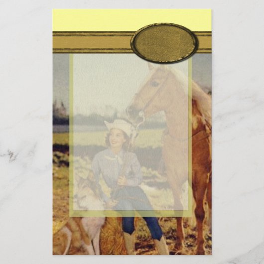 ヴィンテージの女性のカーボーイ 便箋 (正面)