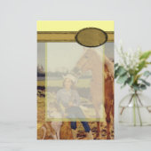 ヴィンテージの女性のカーボーイ 便箋 (スタンド正面)