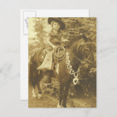 ヴィンテージの女性のカーボーイPOSTCARD/INVITATION インビテーションポストカード (正面/裏面)