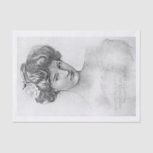 ヴィンテージの女性のデコップページ 薄葉紙 (正面)