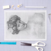 ヴィンテージの女性のデコップページ 薄葉紙 (クラフト)