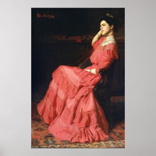 ヴィンテージの女性のポートレートThomas Anshutz Pos ポスター (正面)