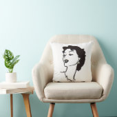 ヴィンテージの女性の顔の白黒フランスのなグラフィック クッション (椅子)