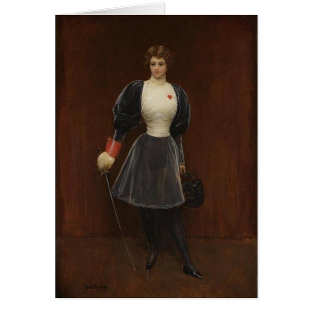 ヴィンテージの女性のFencerカード (正面)