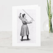 ヴィンテージの女性のFencer! メッセージカードを囲うヴィンテージ カード (正面)
