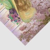 ヴィンテージの女性はLilacs Decompage 薄葉紙 (詳細)