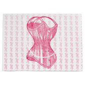 ヴィンテージの女性コルセット ラージペーパーバッグ (正面)