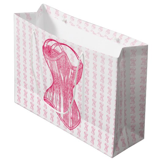 ヴィンテージの女性コルセット ラージペーパーバッグ (正面アングル)