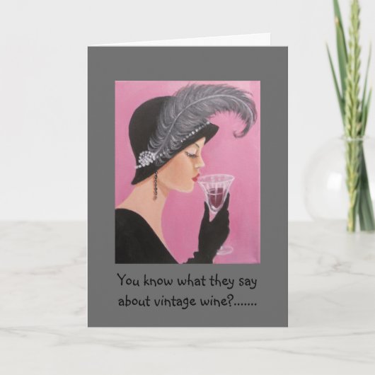 ヴィンテージの女性バースデー・カード カード (正面)