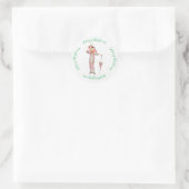 ヴィンテージの女性ファッションとクリスマスの挨拶 ラウンドシール (バッグ)