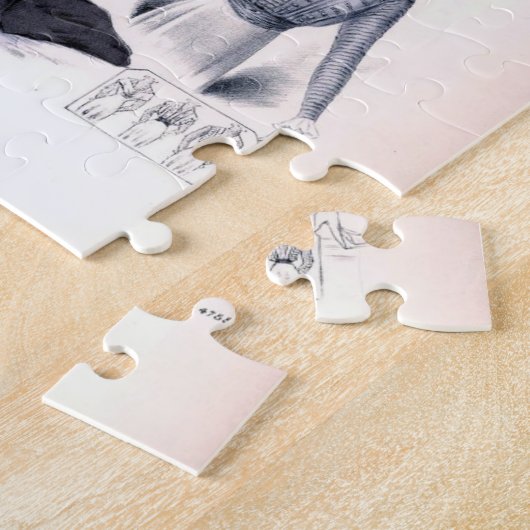 ヴィンテージの女性ファッションのパズル ジグソーパズル (側面)