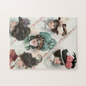 ヴィンテージの女性ファッションのビクトリアンな帽子のパズル ジグソーパズル (横)