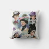 ヴィンテージの女性ファッションのビクトリアンな帽子の枕 クッション (正面)